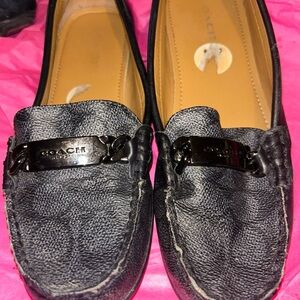 Coach Clive Signature C Textured Black Loafers for Women